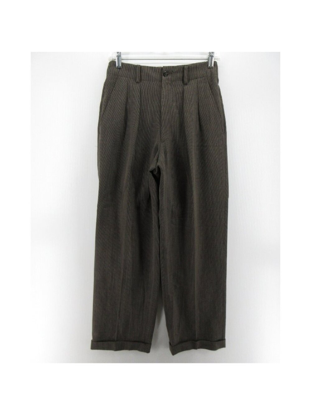 VINTAGE Moschino Pants 6 Wool Wide Leg Trousers Pleated Cuffed W72